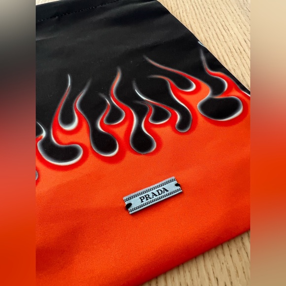 Prada Flame Orange and Black Drawstring Dustbag New - Picture 3 of 6